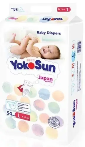 ЙОКОСАН (YOKOSUN) подгузники детские 9-13кг р.L N54 (Чэншин Кинке Импорт энд Экспорт, КИТАЙ)