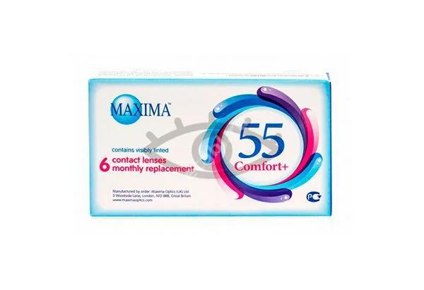 ЛИНЗЫ КОНТАКТНЫЕ Maxima 55 Comfort+ 6шт традиц 1мес дневн б/цв -4.75 8.6 (Максима Оптикс, СИНГАПУР)