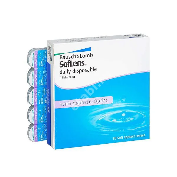 ЛИНЗЫ КОНТАКТНЫЕ Bausch+Lomb Soflens daily disposable 90шт традиц 1день дневн б/цв -5.00 8.6 (Бауш энд Ломб Инкорпорейтед, ФРАНЦИЯ)