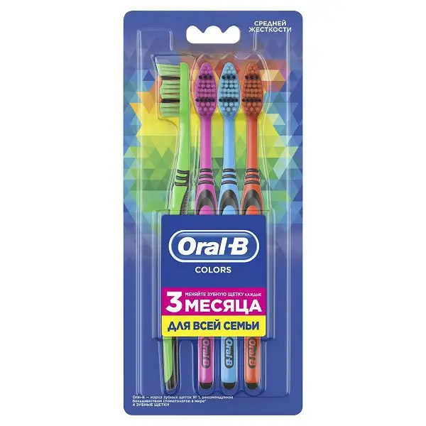 ОРАЛ-БИ (ORAL-B) Colors зубная щетка средн. жестк. N4 (ПРОКТЕР & ГЕМБЛ , ИНДИЯ)