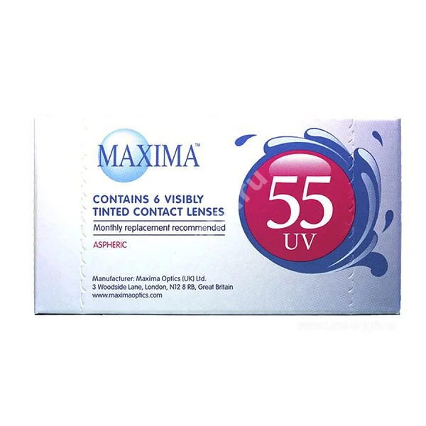 ЛИНЗЫ КОНТАКТНЫЕ Maxima 55 UV 6шт традиц 1мес дневн б/цв -2.25 8.6 (КуперВижн, ВЕЛИКОБРИТАНИЯ)