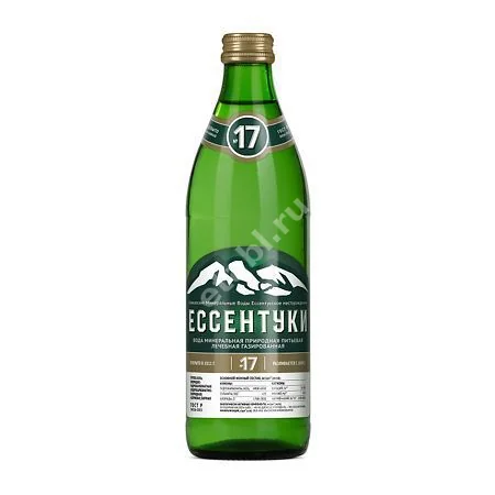 ВОДА МИНЕРАЛЬНАЯ Ессентуки N17 (бут. п/э) 0.5л (Ессентукские Минеральные Воды+, РФ)
