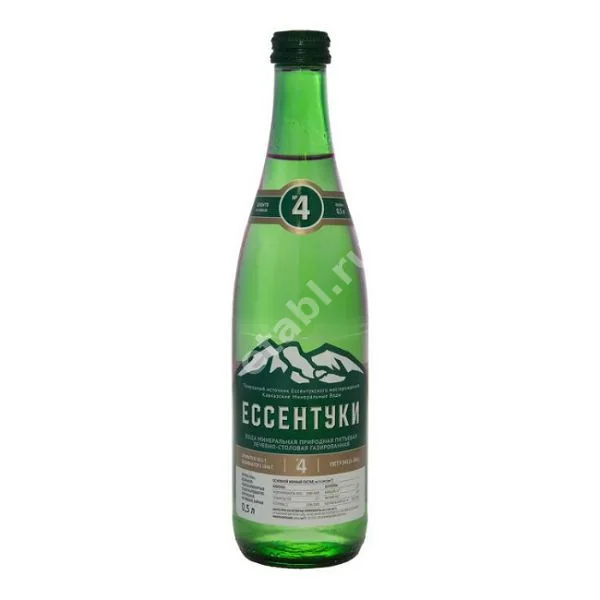 ВОДА МИНЕРАЛЬНАЯ Ессентуки N4 (бут. п/э) 0.5л (Ессентукские Минеральные Воды+, РФ)