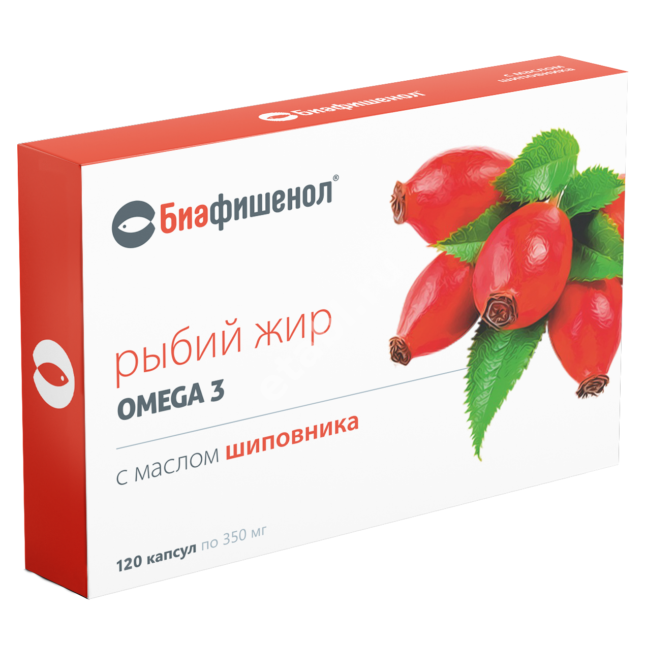 РЫБИЙ ЖИР Омега-3 Биафишенол Масло шиповника капс. 0.35г N120 (Биофарм, РФ)
