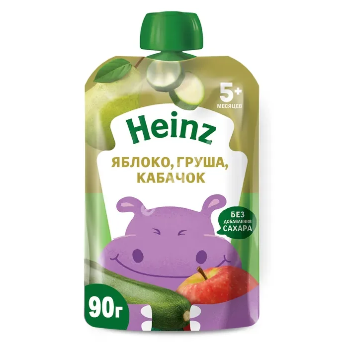 ХАЙНЦ пюре 90г Яблоко/Груша/Кабачок (Ивановский комбинат детского питания, РФ)