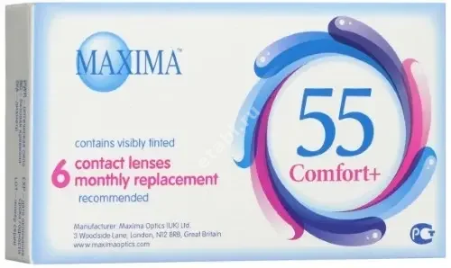 ЛИНЗЫ КОНТАКТНЫЕ Maxima 55 Comfort+ 6шт традиц 1мес дневн б/цв -5.50 8.6 (Максима Оптикс, СИНГАПУР)
