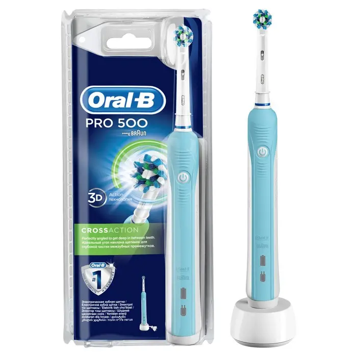 ОРАЛ-БИ (ORAL-B) Pro 500 тип 3756 с насадкой cross action зубная щетка электрическая (Браун, ГЕРМАНИЯ)