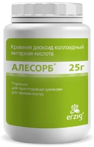 АЛЕСОРБ комплекс янтарной кислоты и диоксида кремния пор. д/сусп.  внутр. 25г N1 (Фармацевтическая Фабрика, РФ)