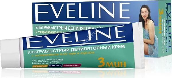 ЭВЕЛИН (EVELINE) крем д/депиляции ультрабыстрый 100мл Алое вера/Персик (Эвелин Косметик, ПОЛЬША)