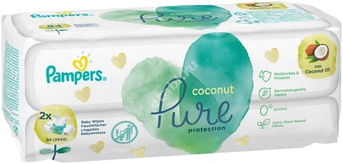 САЛФЕТКИ ВЛАЖНЫЕ ДЕТСКИЕ Памперс Pure Protection Coconut N84 (Проктер энд Гэмбл  ГмбХ, ПОЛЬША)