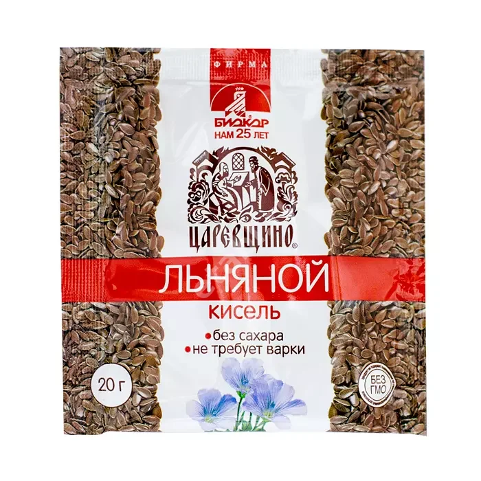 ЦАРЕВЩИНО Биокор кисель льняной (пак.) 20г N1 (Биокор, РФ)