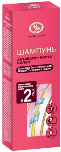 АКУЛЬЯ СИЛА шампунь активатор роста волос 200мл (ТВИНС ТЭК, РФ)