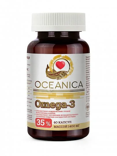 ОМЕГА-3 35% Океаника капс. (банк.) 1.4г N60 (МИРРОЛЛА, РФ)