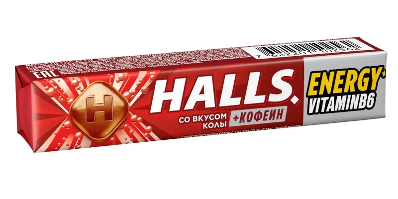 ХОЛС (HALLS) леденцы 25г N9 Кола/Кофеин (Мондэлис Русь, РФ)