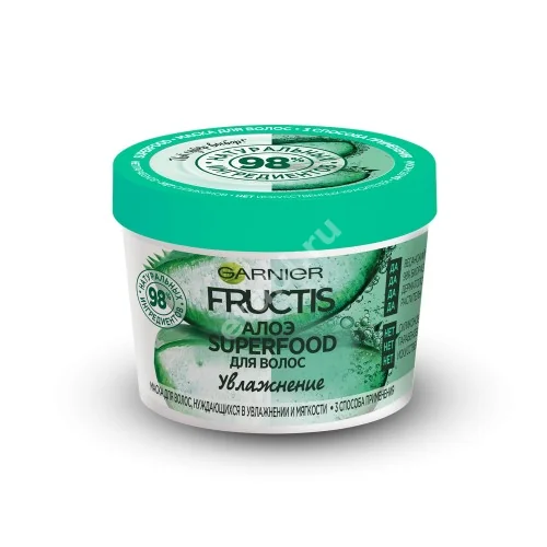 ГАРНЬЕ (GARNIER) ФРУКТИС Superfood Алоэ маска для волос увлажняющая 390мл (Лореаль, РФ)