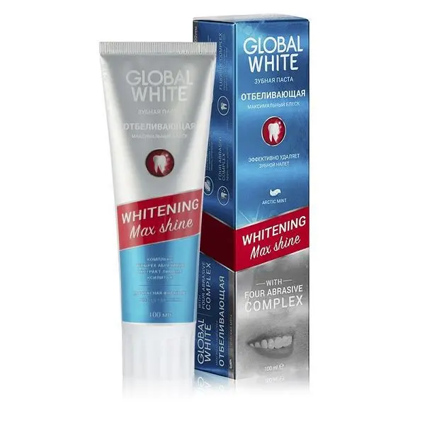 ГЛОБАЛ ВАЙТ Whitening Max Shine зубная паста отбеливающая 100мл (Зеленая Дубрава, РФ)