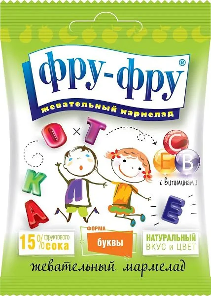 ФРУ-ФРУ Буквы мармелад жев. 50г N1 (Кэнди Плюс Свит Фэктори, ЧЕХИЯ)