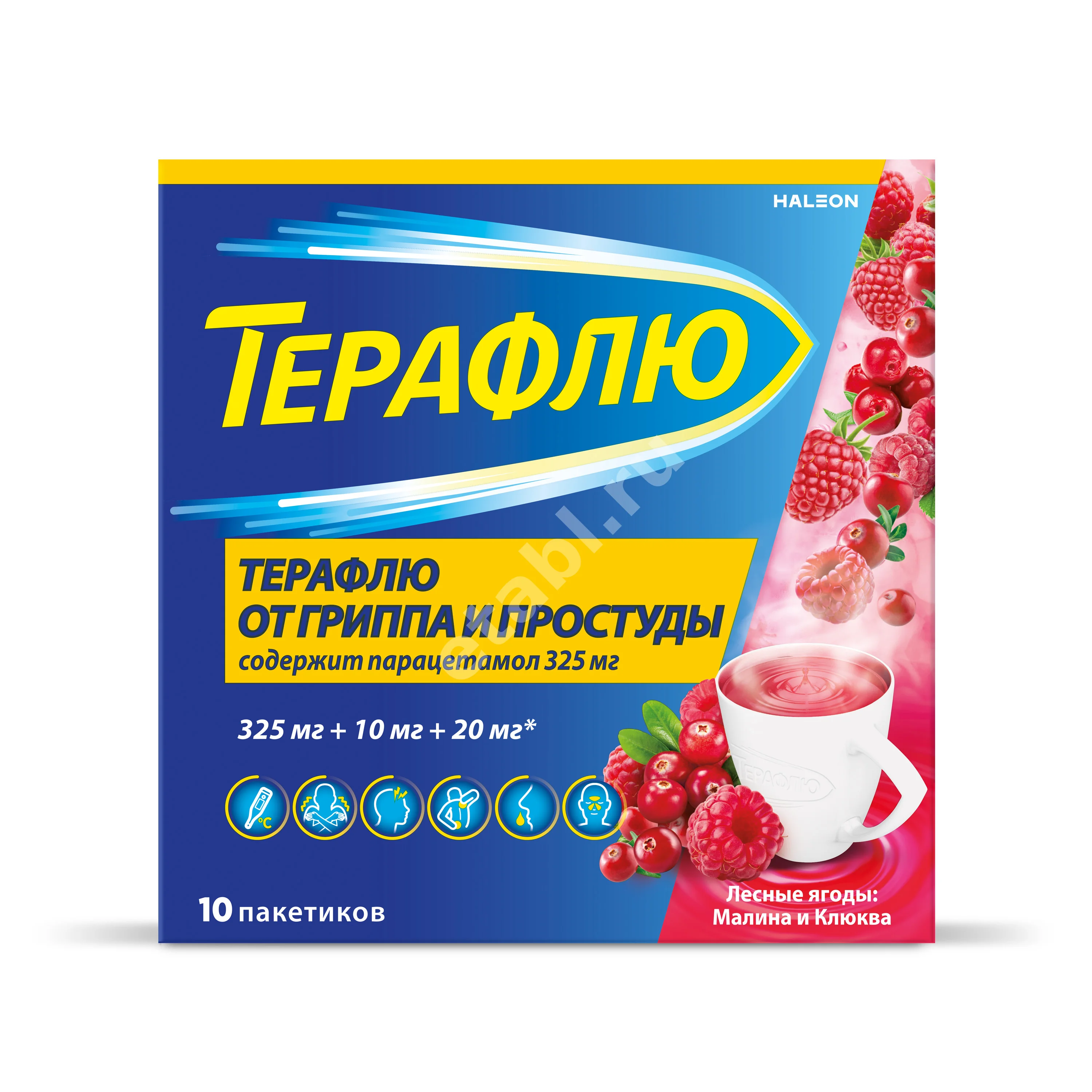 ТЕРАФЛЮ пор. д/р-ра внутр. (саше) N10 Лесные ягоды (ГЛАКСО СМИТ КЛЯЙН, КАНАДА/США)