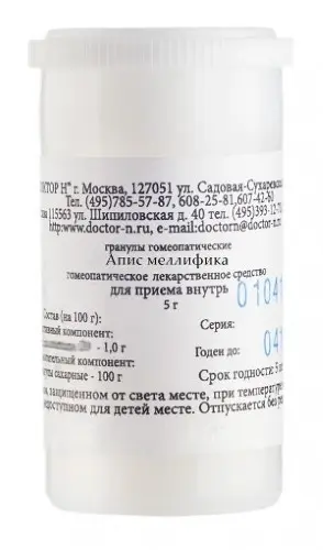 АПИС МЕЛЛИФИКА С30 гран. гомеопат. 5г N1 (Доктор Н, РФ)