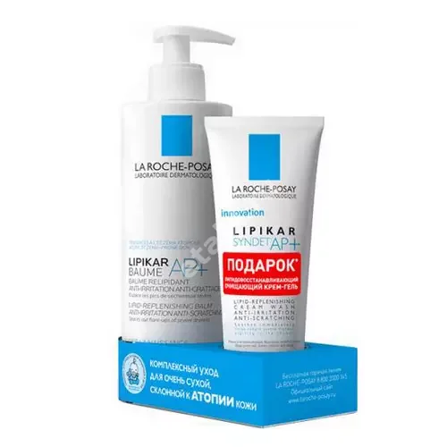 ЛЯ РОШ ПОЗЕ (LA ROCHE POSAY) Липикар АП+ набор для лица/тела (бальзам 400мл+крем-гель очищающ. Синдет 100мл) (Лореаль Франс, ФРАНЦИЯ)