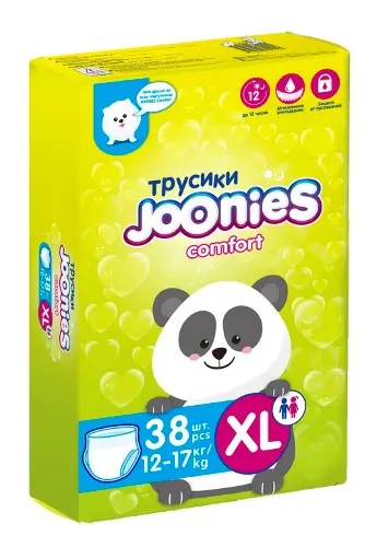 ДЖОНИС (JOONIES) подгузники-трусики Комфорт 12-17кг р.XL N38 (Куанжоу Джан Джан Синитари Проодактс, КИТАЙ)