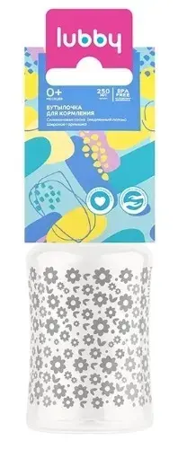 ЛАББИ (Lubby) бутылочка пласт. 250мл силик соска медл поток 0м+ 20154 (Голд Лист АГ Китай, КИТАЙ)
