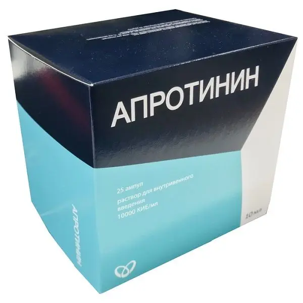 АПРОТИНИН р-р для в/в введ. (амп.) 10 000КИЕ/мл - 10мл N25 (Фермент Фирма, РФ)