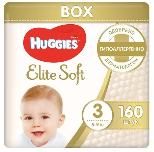 ХАГГИС подгузники детские Elite Soft 5-9кг р.3 N160 (Кимберли-Кларк, РФ)