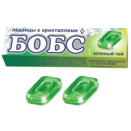 БОБС леденцы 35г N10 Мятные кристалы Зеленый чай (СЛАДКАЯ СКАЗКА, РФ)