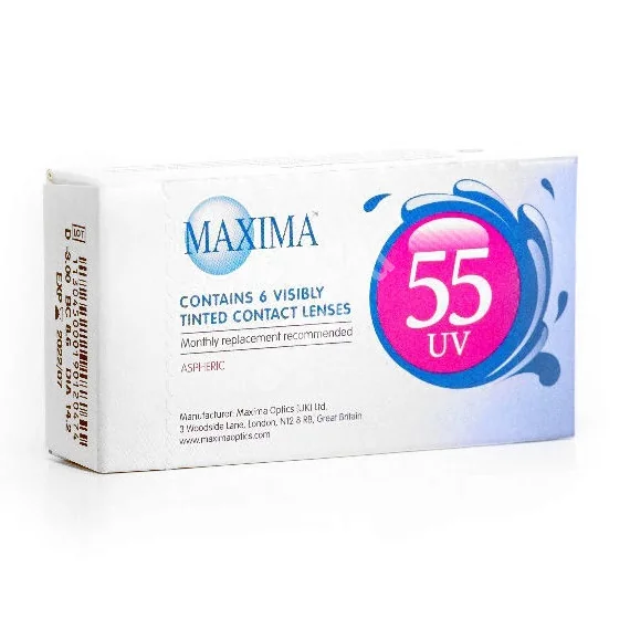 ЛИНЗЫ КОНТАКТНЫЕ Maxima 55 UV 6шт традиц 1мес дневн б/цв -4.25 8.6 (КуперВижн, США)
