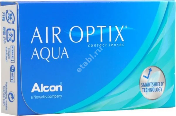 ЛИНЗЫ КОНТАКТНЫЕ AIR Optix Aqua 3шт традиц 1мес дневн б/цв -1.00 8.6 (АЛКОН, США)