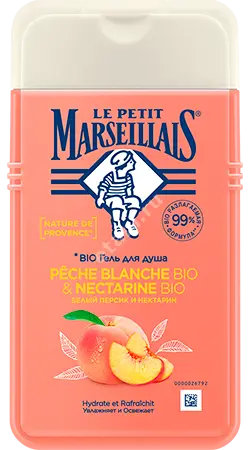 ЛЕ ПЕТИТ МАРСЕЛЬЕ (Le Petit Marseillais) гель для душа Белый персик/Нектарин 250мл (ДЖНС&ДЖНС, РФ/ИТАЛИЯ)