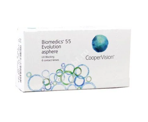 ЛИНЗЫ КОНТАКТНЫЕ Biomedics 55 Evolution 6шт традиц 1мес дневн б/цв -7.00 8.6 (КуперВижн, США)