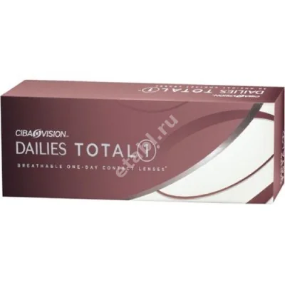 ЛИНЗЫ КОНТАКТНЫЕ Dailies Total 1 30шт традиц 1день б/цв дневн Sph -0.50 8.5 (АЛКОН, США)
