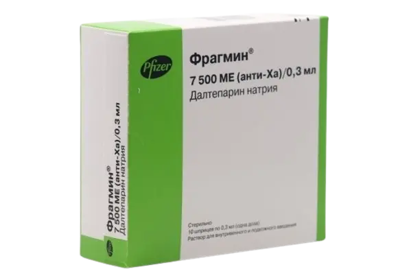 ФРАГМИН р-р для в/в и п/к введ. (шприц) 7 500анти-Ха МЕ - 0.3мл N10 (ПФАЙЗЕР Инк, БЕЛЬГИЯ)