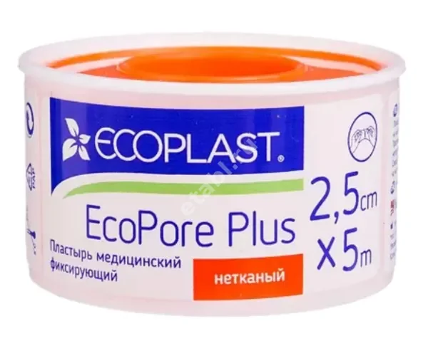 ПЛАСТЫРЬ ФИКСИРУЮЩИЙ Экопласт Экопор Плюс неткан. 2.5х500см N1 (НордеПласт, ЛАТВИЯ)