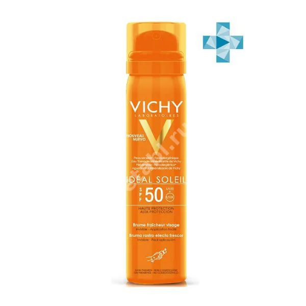 ВИШИ (VICHY) Идеал Солейл спрей-вуаль для лица освежающий SPF50 75мл (Сопрокос, ФРАНЦИЯ)