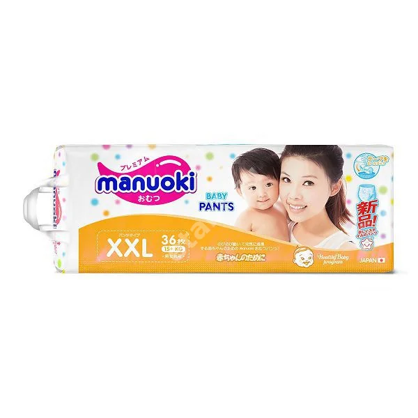 МАНУОКИ подгузники-трусики 15кг+ р.XXL N36 (Куанжоу ТианжаоЛеди Энд Бэйбис Хайджин Саппли, КИТАЙ)