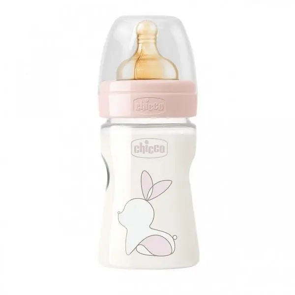 ЧИККО (Chicco) бутылочка пласт. 150мл силик соска скошен/медл поток Original Touch 0м+ роз (Артсана, ИТАЛИЯ)