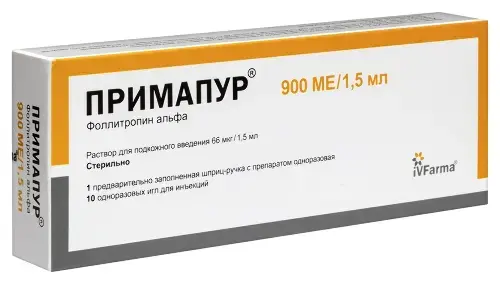 ПРИМАПУР р-р для п/к введ. (картр. в шприц-ручке) 900МЕ - 1.5мл N1 (Медсинтез Завод, РФ)