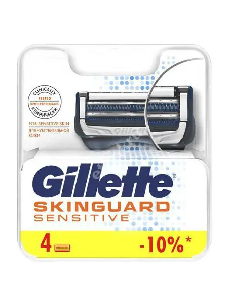 ЖИЛЛЕТТ кассеты Skinguard Sensitive N4 (ПРОКТЕР & ГЕМБЛ , ГЕРМАНИЯ)