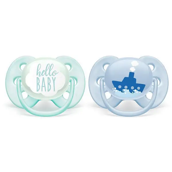 АВЕНТ (Avent) пустышка силик. Ultrasoft 0-6м SCF222/01 Boy N2 (ФИЛИПС  ЭЛЕКТРОНИКС, НИДЕРЛАНДЫ)