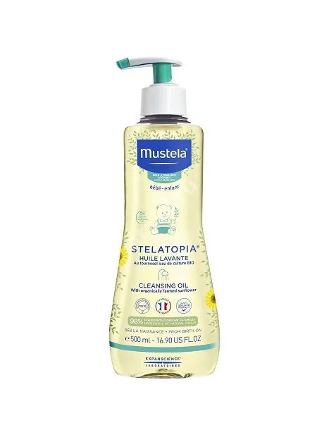 МУСТЕЛА (MUSTELA) Stelatopia масло д/купания очищающее 500мл (Лаборатория Экспансьянс, ФРАНЦИЯ)