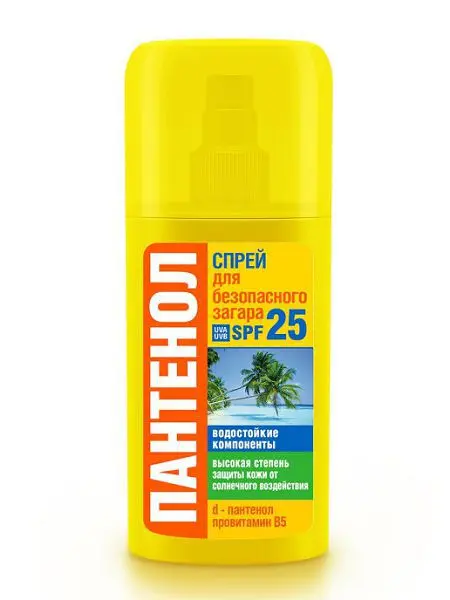 ПАНТЕНОЛ спрей солнцезащит SPF25 Для безопасного загара 95мл (Эколла, УКРАИНА)