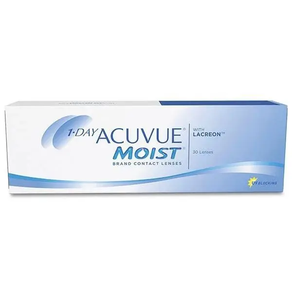 ЛИНЗЫ КОНТАКТНЫЕ 1-DAY Acuvue Moist 30шт традиц 1день дневн б/цв -5.50 8.5 (Джонсон и Джонсон Вижн Кэер, США)