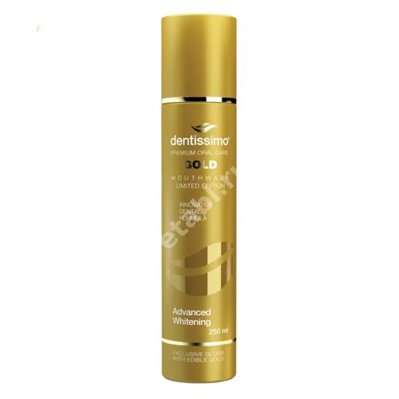 ДЕНТИССИМО ополаскиватель для полости рта отбеливающий Gold Advanced Whitening 250мл (Бетафарма, ИТАЛИЯ)