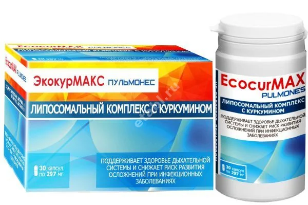ЭКОКУРМАКС ПУЛЬМОНЕС капс. 0.297г N30 (Вектор-Медика, РФ)