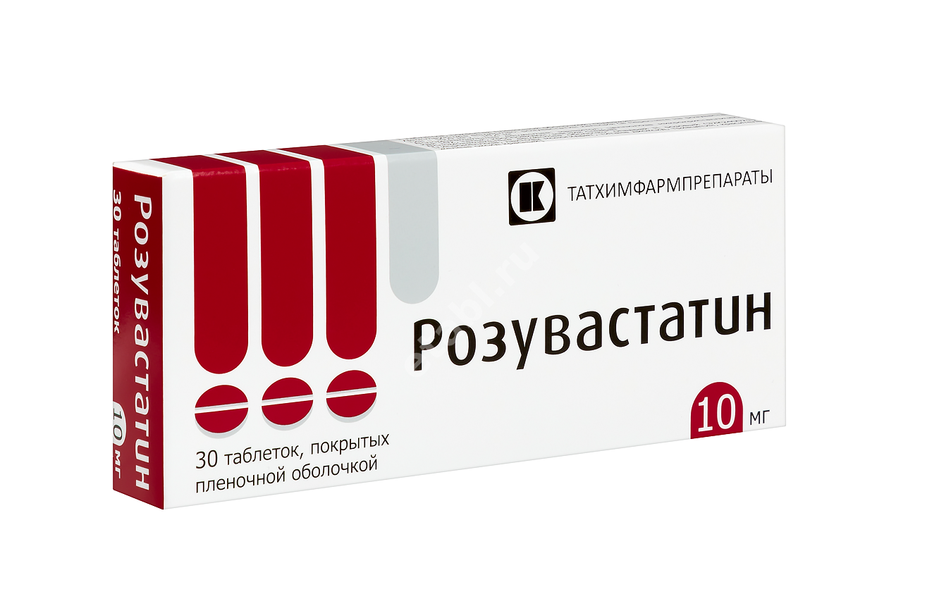 РОЗУВАСТАТИН табл. п.п.о. 10мг N30 (Татхимфармпрепараты, РФ)