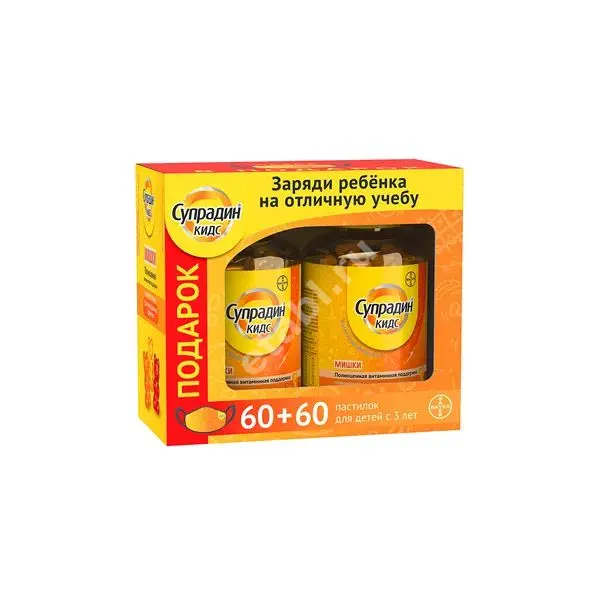 СУПРАДИН КИДС МИШКИ пастилки жев. 4г N60+60 Промо-набор (БАЙЕР, ГЕРМАНИЯ)