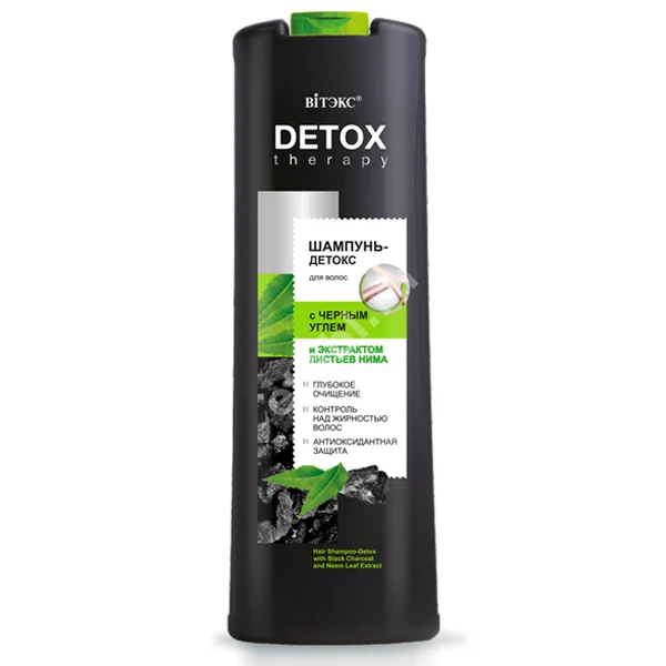 ВИТЭКС Detox Therapy шампунь Черный уголь/экстр. листьев Нима 500мл (Витэкс, БЕЛАРУСЬ)
